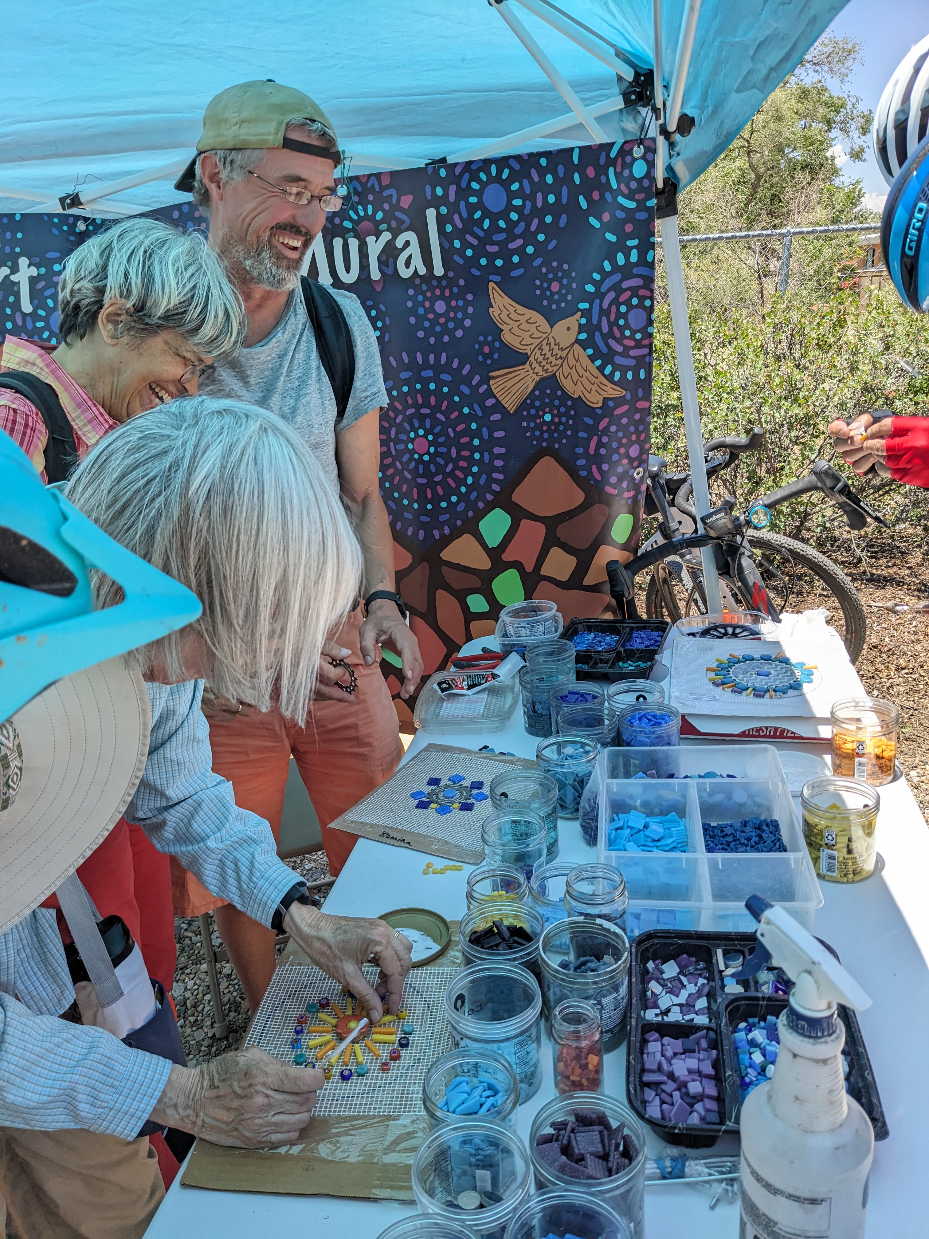 Santa Fe Art by Bike: Off the Rails event, mandala making workshop